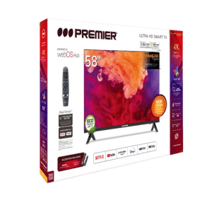 TELEVISORES PREMIER TV-8152 58'' SMART TV WEB OS UHD NEGRO  | Precio a crédito 52 semanas de