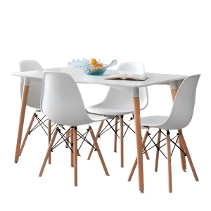ANTECOMEDORES MQ MADEIRA 462-CAR 4 SILLAS EIFFEL 455-BLA CUADRADO CARAMELO  | Precio a crédito 52 semanas de