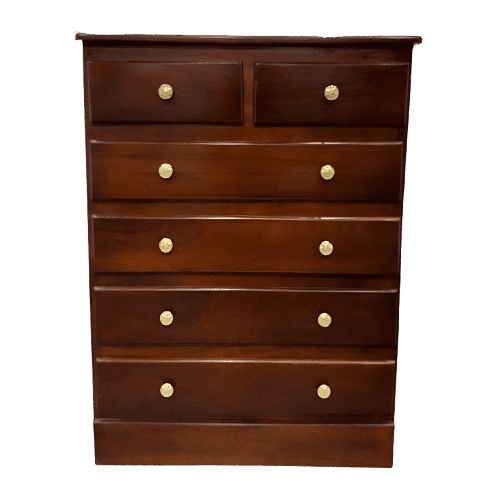 COMODAS CARLOS MEDIANO 6 CAJONES CAOBA | Precio a crédito 52 semanas de