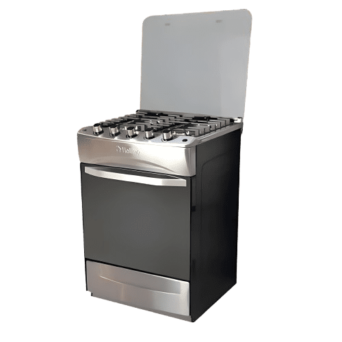 ESTUFAS HOTLINE HLGR-2420 24" / C/TAPA DE VIDRIO ACERO INOXIDABLE GRIS 4 QUEMADORES  | Precio a crédito 52 semanas de