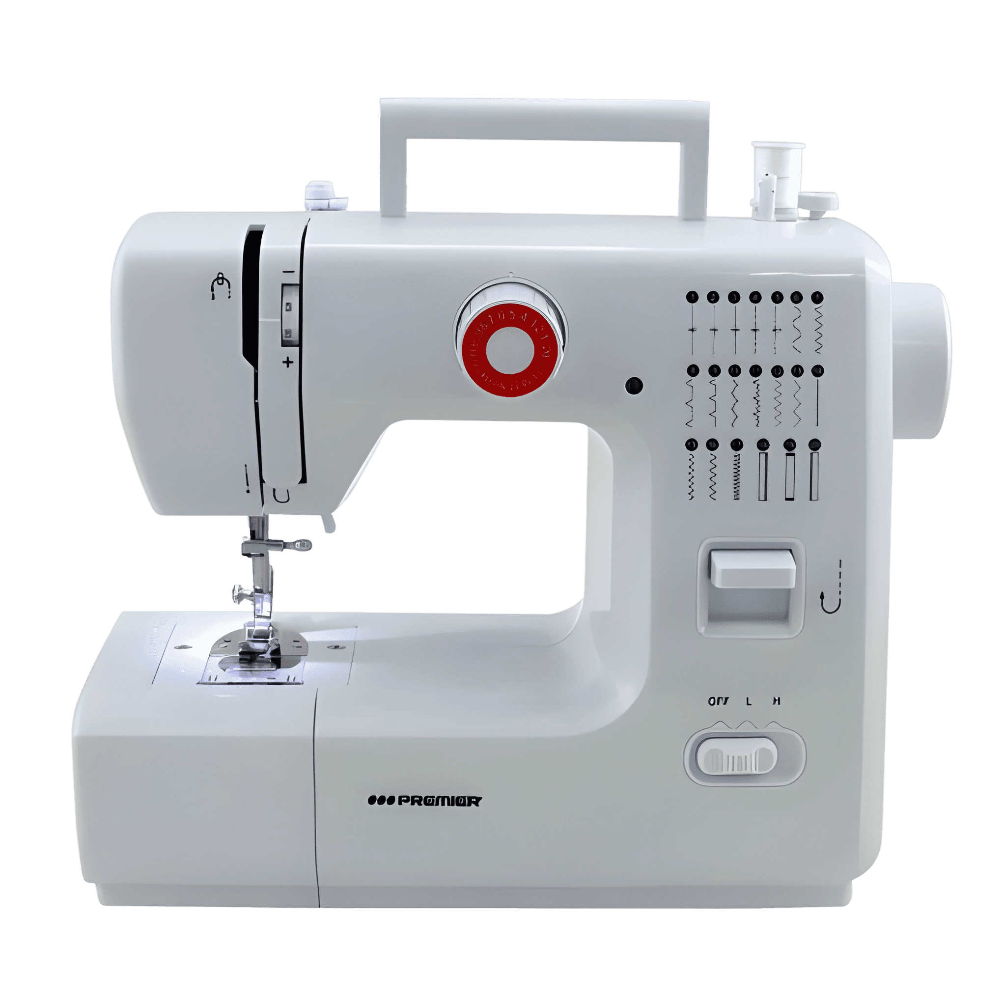 MAQUINA DE COSER PREMIER MCO-7582 20 PATRONES DE COSTURA BLANCO