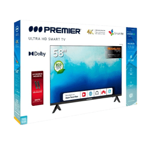 TELEVISORES PREMIER TV-8167 58'' SMART TV UHD NEGRO  | Precio a crédito 52 semanas de