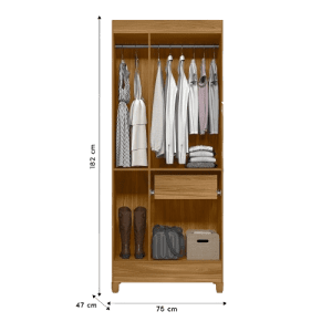 CLOSET PENSA LYON-9395 3 PTS 182X75 CM CHOCOLATE/BLANCO | Precio a crédito 52 semanas de - Imagen 3