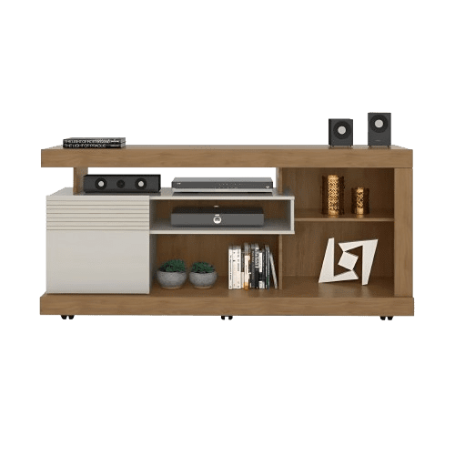 PORTA T.V PENSA GRAMADO-2961 0.90X1.60 BLANCO/CHOCOLATE | Precio a crédito 52 semanas de