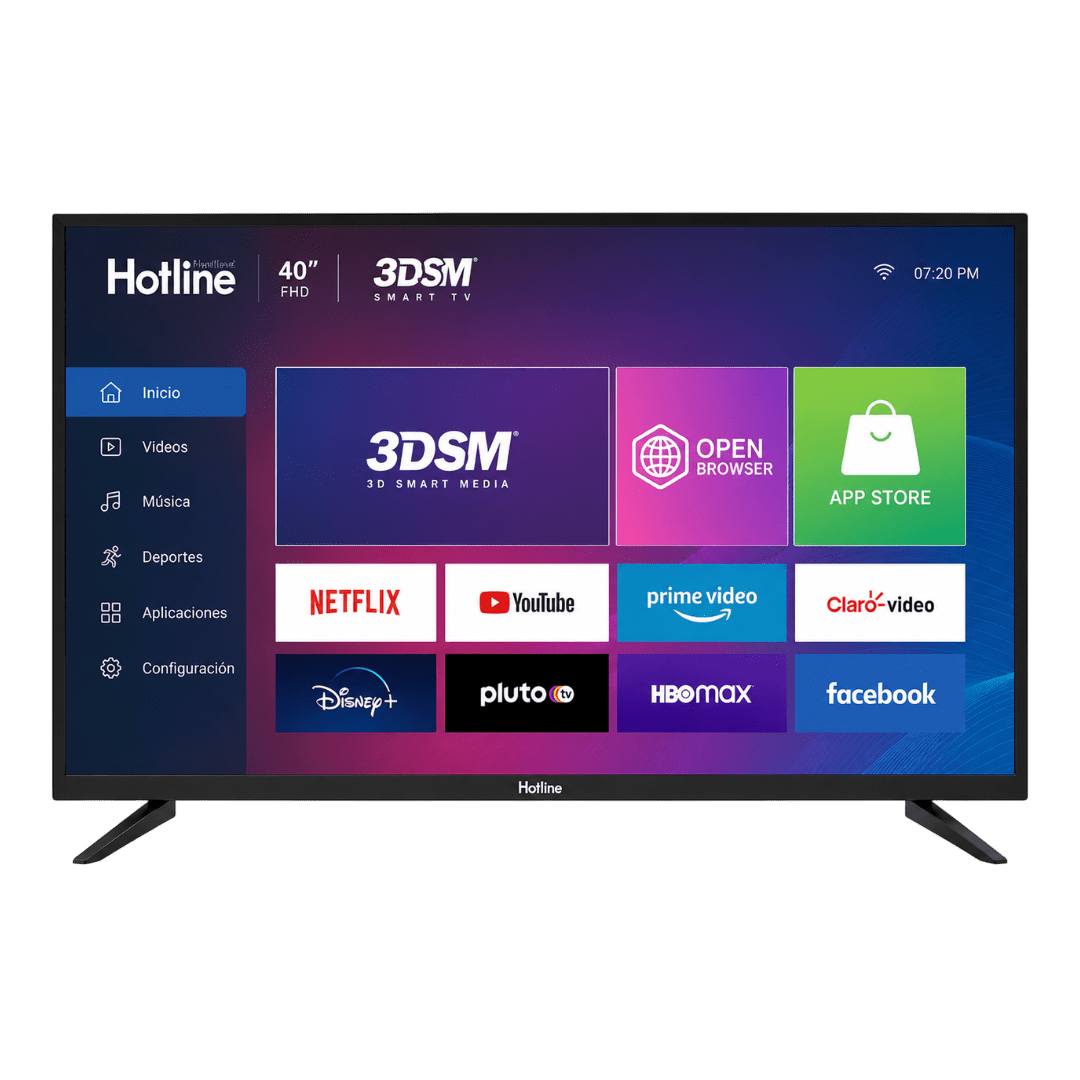 TELEVISORES HOTLINE HL-40S24T2-3DSM 40'' SMART TV 3DSM NEGRO | Precio a crédito 52 semanas de