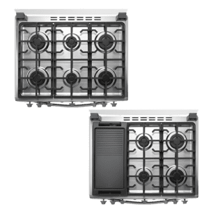 ESTUFAS INDURAMA PARMA 30" 6 QUEMADORES C/TAPA DE CRISTAL ACERO INOX GRIS | Precio a crédito 52 semanas de - Imagen 5