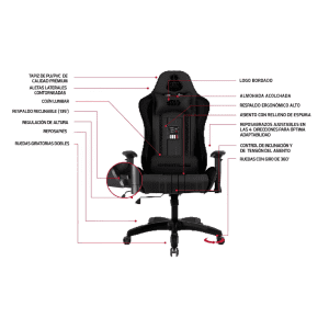 SILLAS GAMING PRIMUS DARTH VADER PCH-S203DV C/REPOSA MANOS Y CABEZA/ NEGRO | Precio a crédito 52 semanas de - Imagen 10