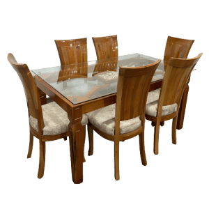 ANTECOMEDORES REY AVANICO 6 SILLAS RECTANGULAR C/VIDRIO NATURAL | Precio a crédito 52 semanas de