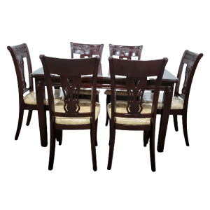 ANTECOMEDORES CARLOS KENIA 6 SILLAS RECTANGULAR NOGAL | Precio a crédito 52 semanas de