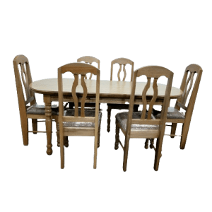 ANTECOMEDORES CARLOS GERALDY 6 SILLAS OVALADO NATURAL | Precio a crédito 52 semanas de