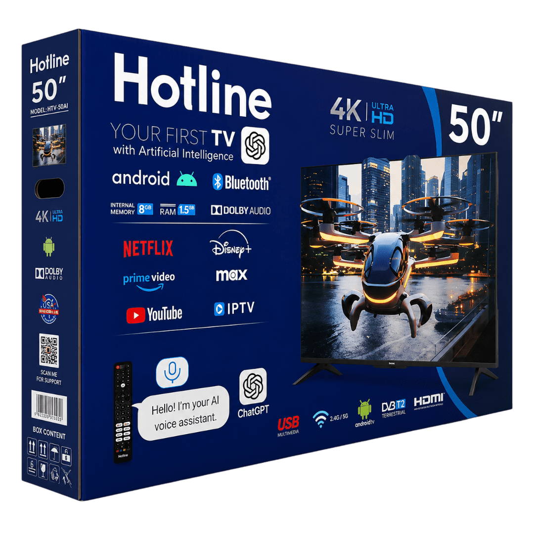 TELEVISORES HOTLINE HL-50S4T2-4K 4K 50'' SMART TV NEGRO | Precio a crédito 52 semanas de