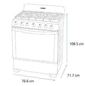 ESTUFAS MABE EM7620BAPN2 30''6 QUEMADORES C/COPETE NEGRA | Precio a crédito 52 semanas de - Imagen 4