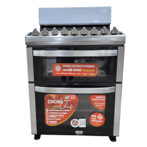ESTUFAS RCA RCCR-7652 30'' DOBLE HORNO AIR FRYER 5 QUEMADORES C/COPETE P/HF GRIS | Precio a crédito 52 semanas de