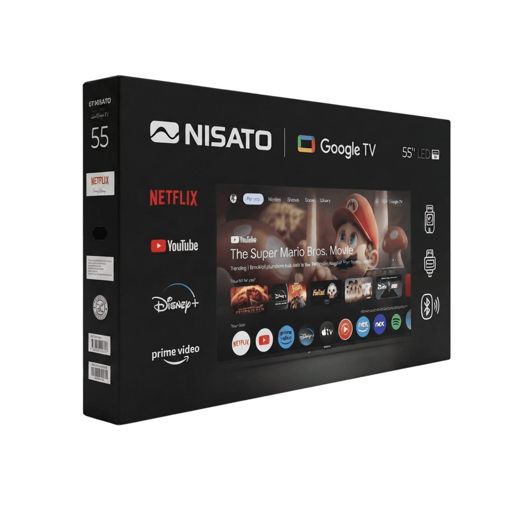 TELEVISORES NISATO NLED-55GGLE 55'' SMART TV LED 4K NEGRO | Precio a crédito 52 semanas de