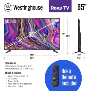 TELEVISORES WESTINGHOUSE W65K4RKT2 65' SMART TV 4K NEGRO | Precio a crédito 52 semanas de - Imagen 2