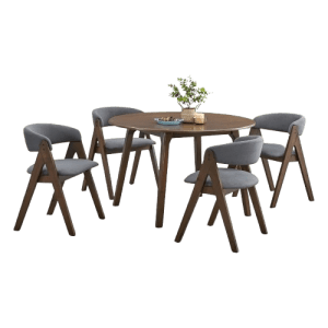 ANTECOMEDORES PENSA 1946 DN02915/16 4 SILLAS REDONDO CHOCOLATE/GRIS | Precio a crédito 52 semanas de