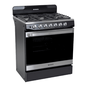 ESTUFAS NISATO NE-7730RN 30'' 6 QUEMADORES C/COPETE P-HF NEGRO | Precio a crédito 52 semanas de