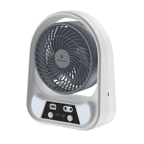 VENTILADOR IML VT-S8 8'' CON LUZ/PANEL SOLAR/DOS FOCOS 2 VEL BLANCO