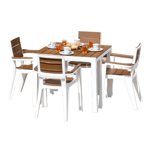 ANTECOMEDORES MQ MADEIRA 4 SILLAS 463-CAR CUADRADO CARAMELO | Precio a crédito 52 semanas de