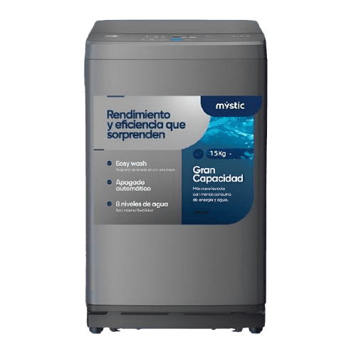 LAVADORAS AUTOMATICAS MYSTIC WM-A1505 15KG/33 LIBRAS GRIS | Precio a crédito 52 semanas de