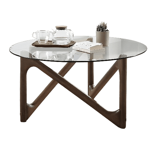 MESAS DE CENTRO PENSA INGRID-1960 LV03405 C/VIDIRIO CENTRAL CHOCOLATE | Precio a crédito 52 semanas de