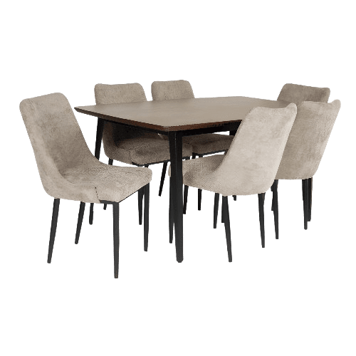 ANTECOMEDORES TAPATIA PALERMO 6 SILLAS RECTANGULAR BEIGE | Precio a crédito 52 semanas de