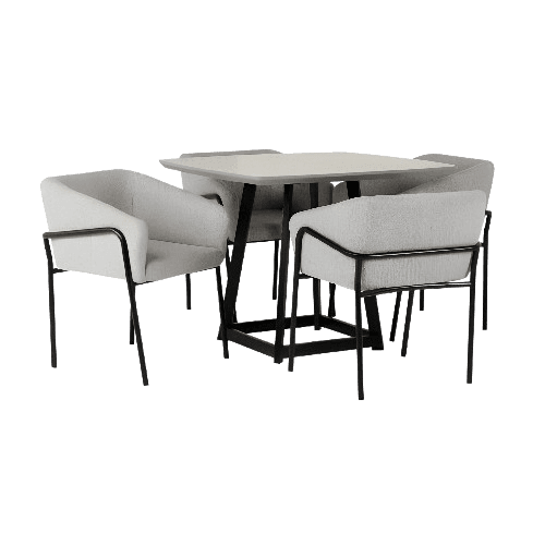 ANTECOMEDORES TAPATIA ZEUS 4 SILLAS CUADRADO GRIS | Precio a crédito 52 semanas de