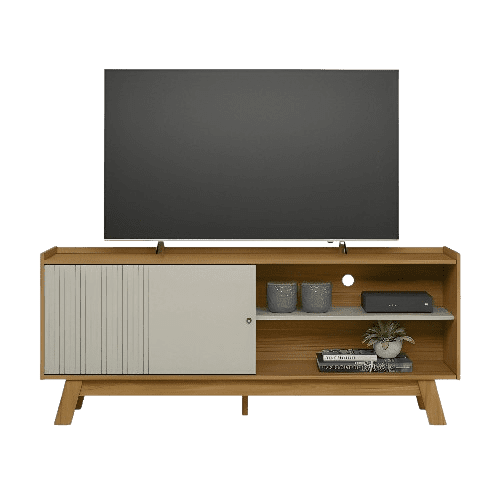 PORTA T.V PENSA AURUM-2935 160X36X66 CM NATURAL/BLANCO | Precio a crédito 52 semanas de