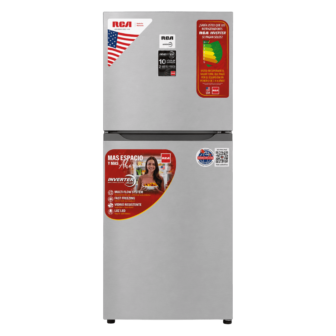 REFRIGERADORA RCA RCRN-804 INV 8 PIES INVERTER ACERO INOX GRIS | Precio a crédito 52 semanas de