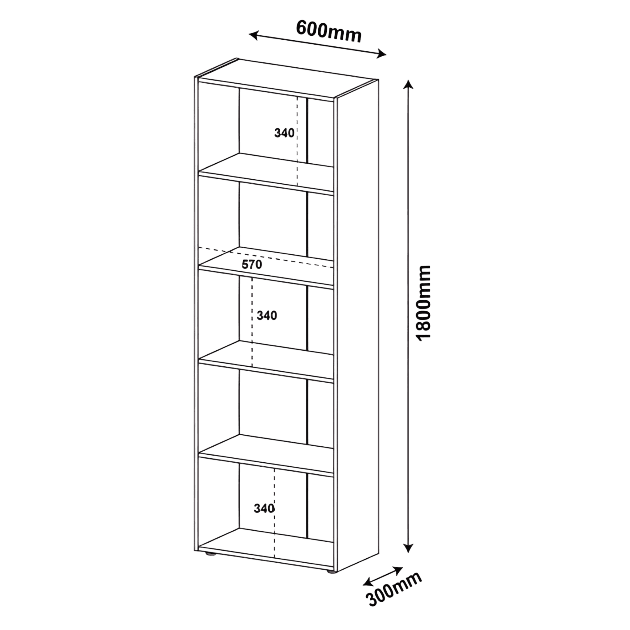 LIBREROS PENSA MULTI-0875 60X180 CM 5 NIVELES CAFE | Precio a crédito 52 semanas de - Imagen 4