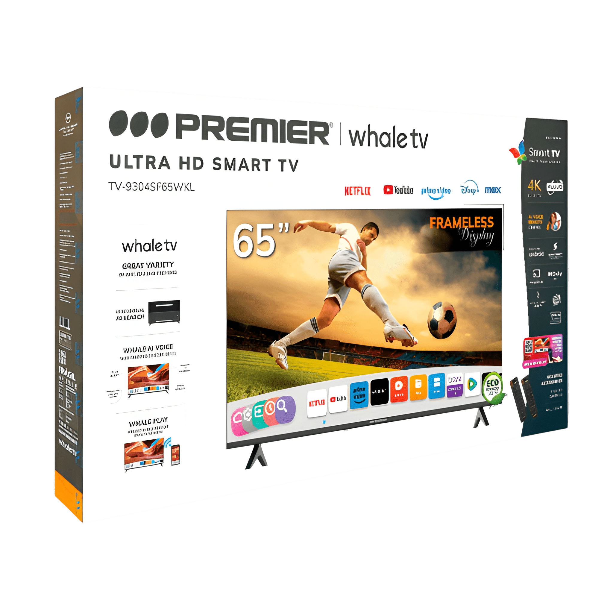 TELEVISORES PREMIER TV-9304 65'' SMART TV UHD NEGRO | Precio a crédito 52 semanas de