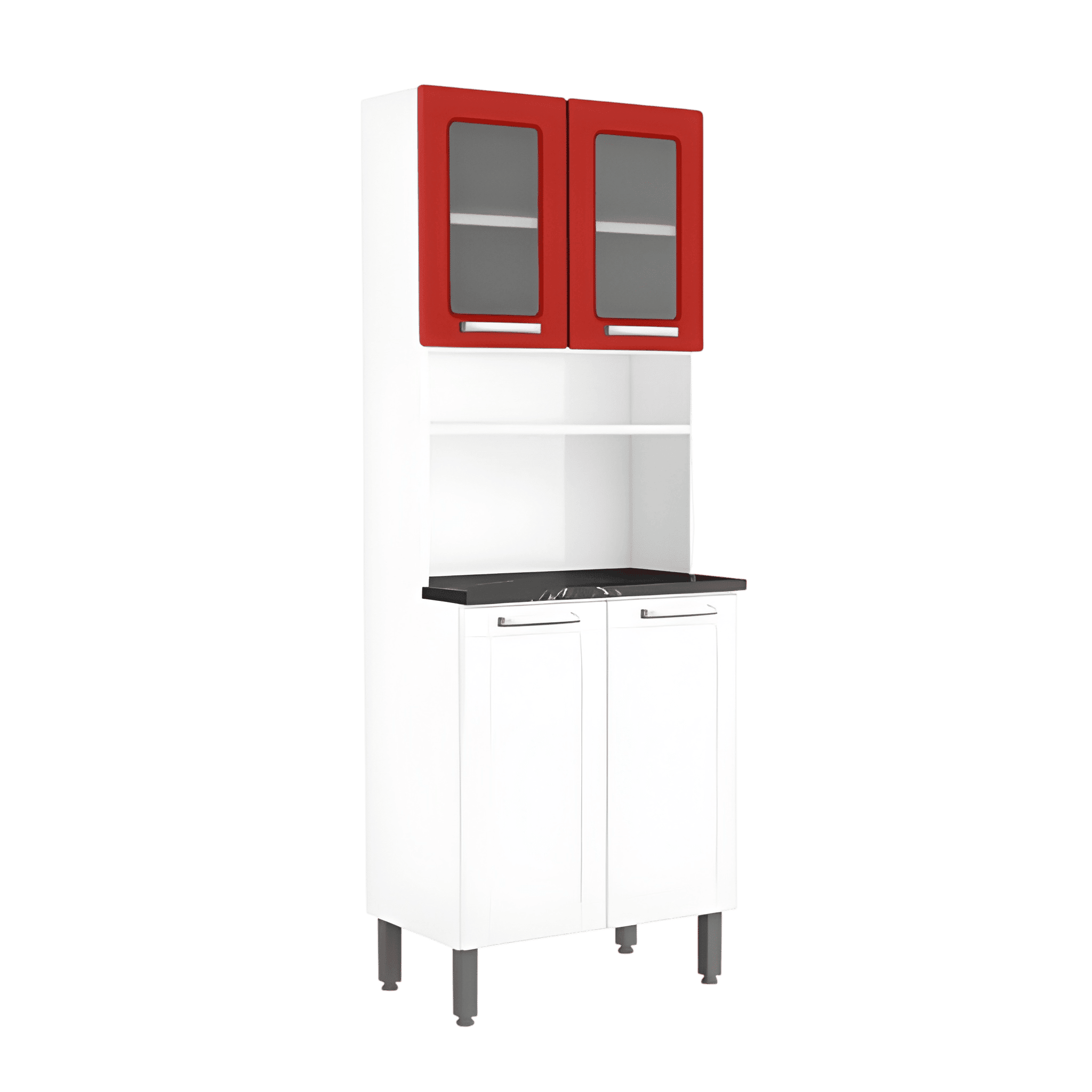GABINETES PENSA 4104 MULTI C/VIDRIO 4 PUERTAS ROJO | Precio a crédito 52 semanas de