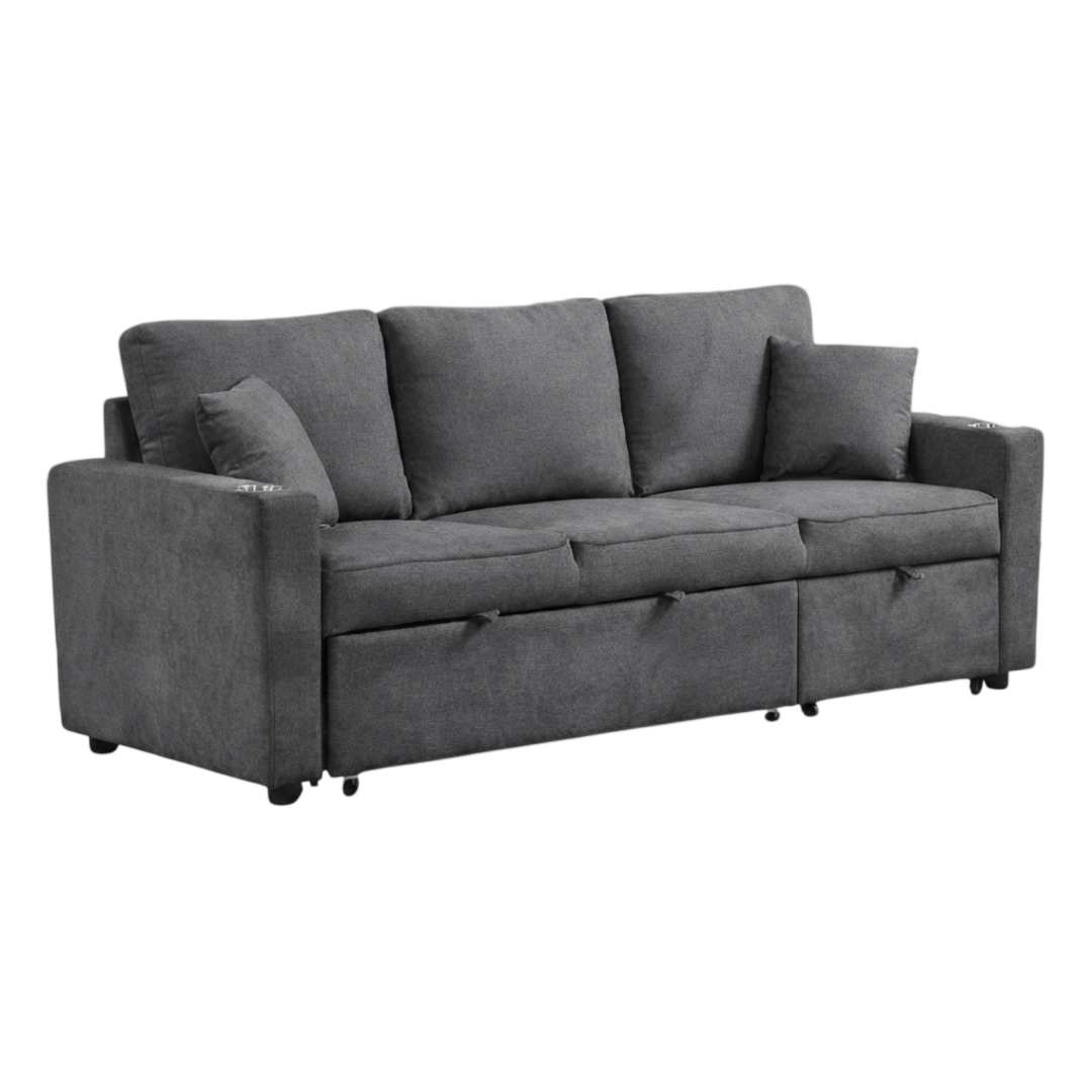 SOFA CAMAS PENSA SOFIA-2621 C/PORTAVASOS GRIS | Precio a crédito a 52 semanas - Imagen 3